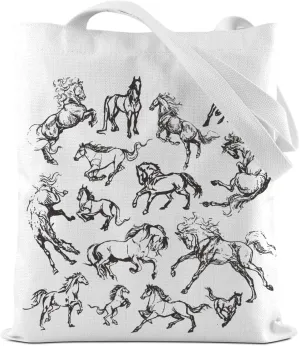 Turtle Gifts Shark Gifts Tote Bag, Hedgehog Horse Gifts for Women Girls, Animals Reusable Grocery Bag Shopping Bag
