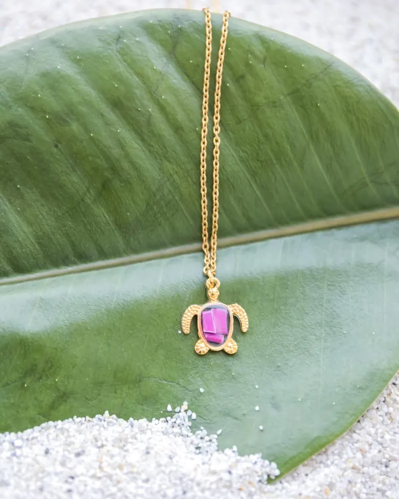 Turtle Necklace with Ocean Plastic - CLEARANCE