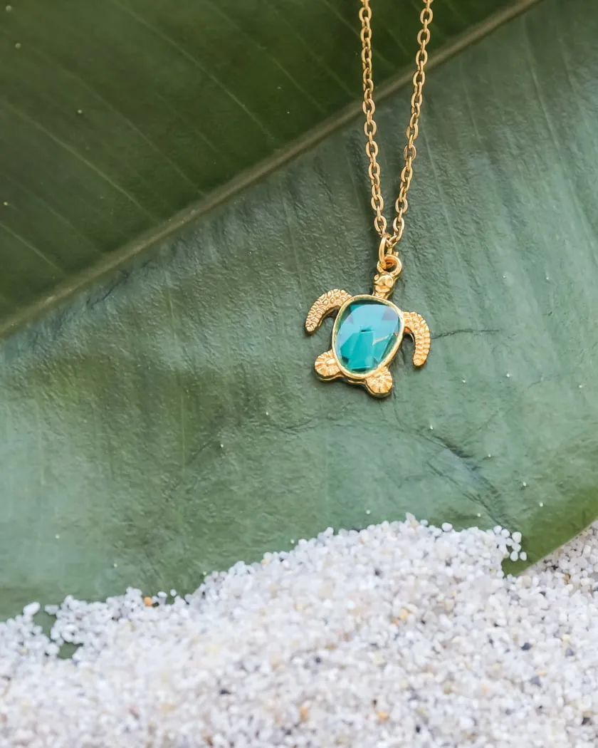 Turtle Necklace with Ocean Plastic - CLEARANCE