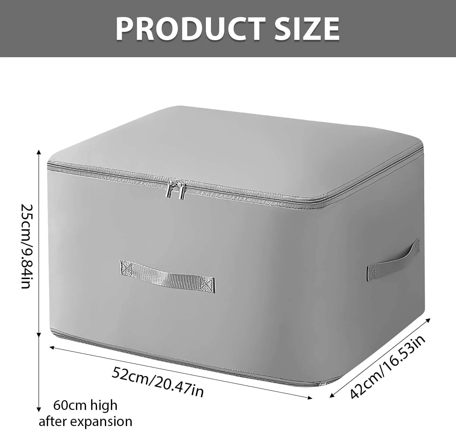 Ultra Space Saving Self Compression Organizer, Heavy Duty Moving Bags, Storage Tote for Space Saving, Self Compression Moving Organizer Bag for Comforters, Bedding, Clothes (Grey, X-Large)