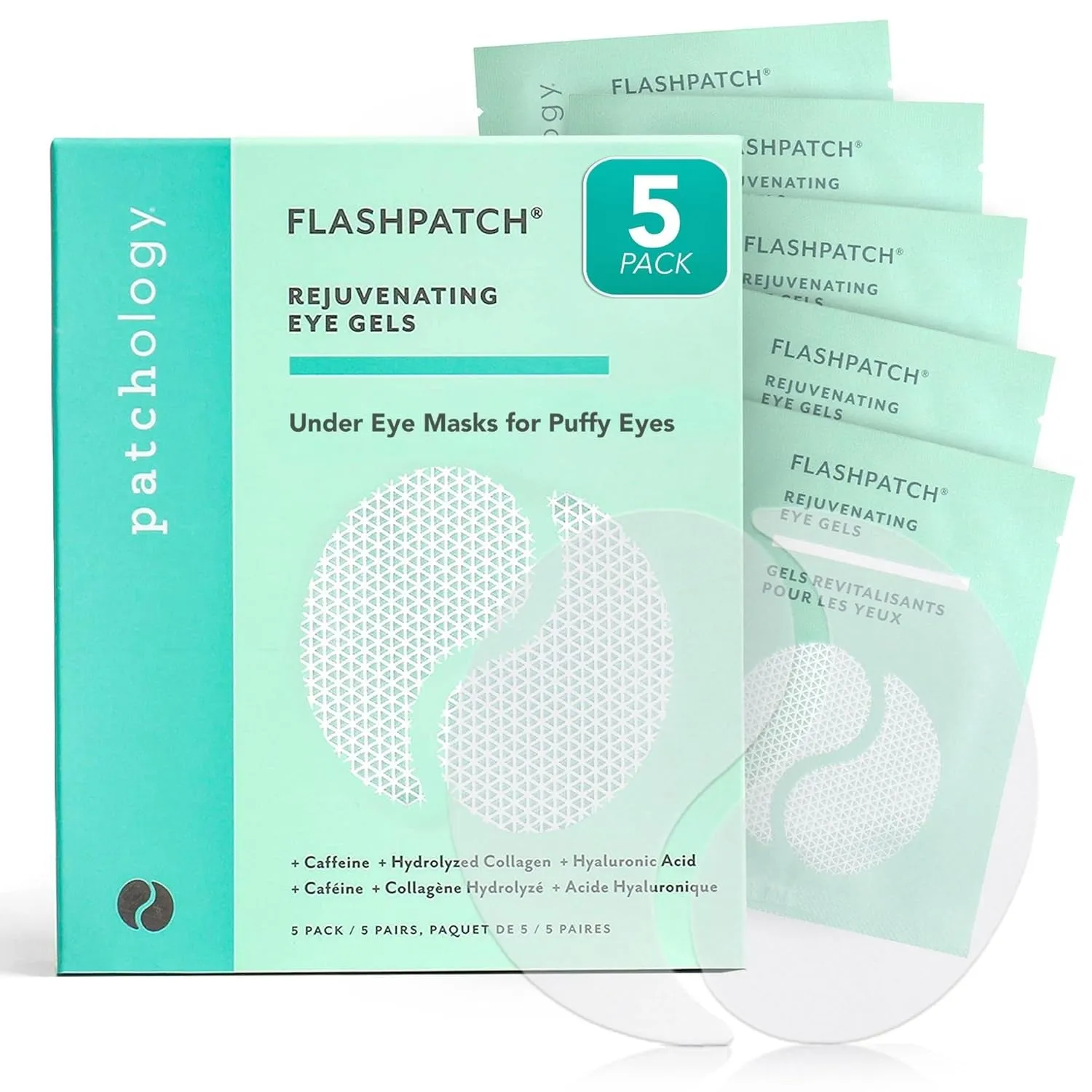 under Eye Gel Patches – Natural Eye Masks for Puffy Eyes, Dark Circles & Eye Bags, Soothing Skincare Treatment for All Skin Types, Beauty & Personal Care Essentials (5 Pairs)
