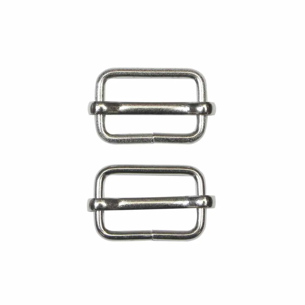 UNIQUE SEWING Slide Buckle - Metal - 25mm (1″) - Silver - 2 pcs.