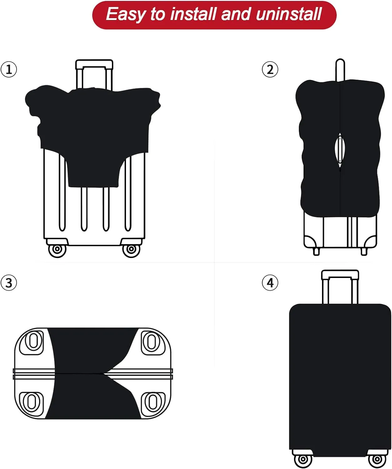 URBEST Luggage Cover Protector Suitcase Anti Scratch Dirt Covers, Fits 18"-22" Luggage Cherry Blossom