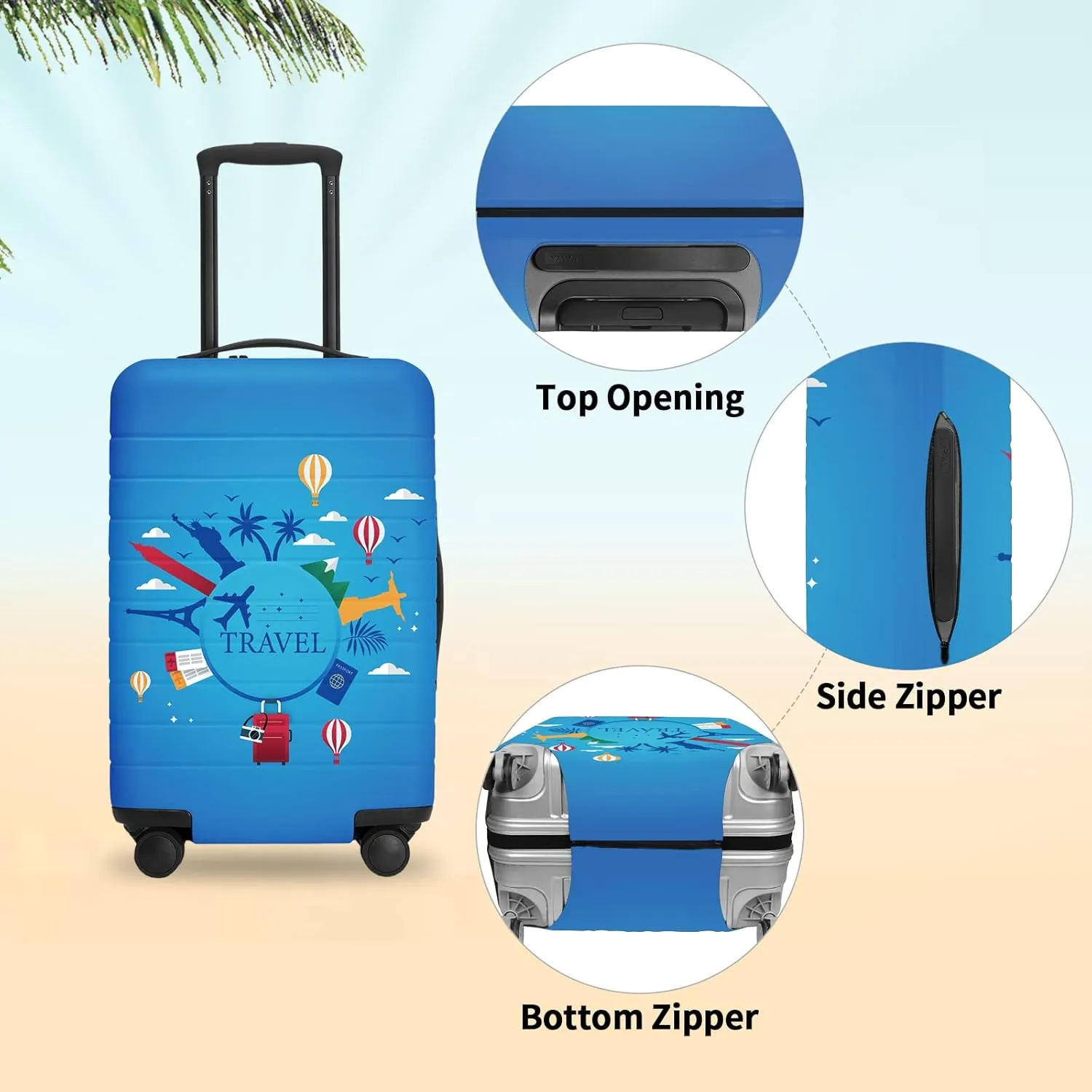 URBEST Luggage Cover Protector Suitcase Anti Scratch Dirt Covers, Fits 27"-30" Luggage City Travel