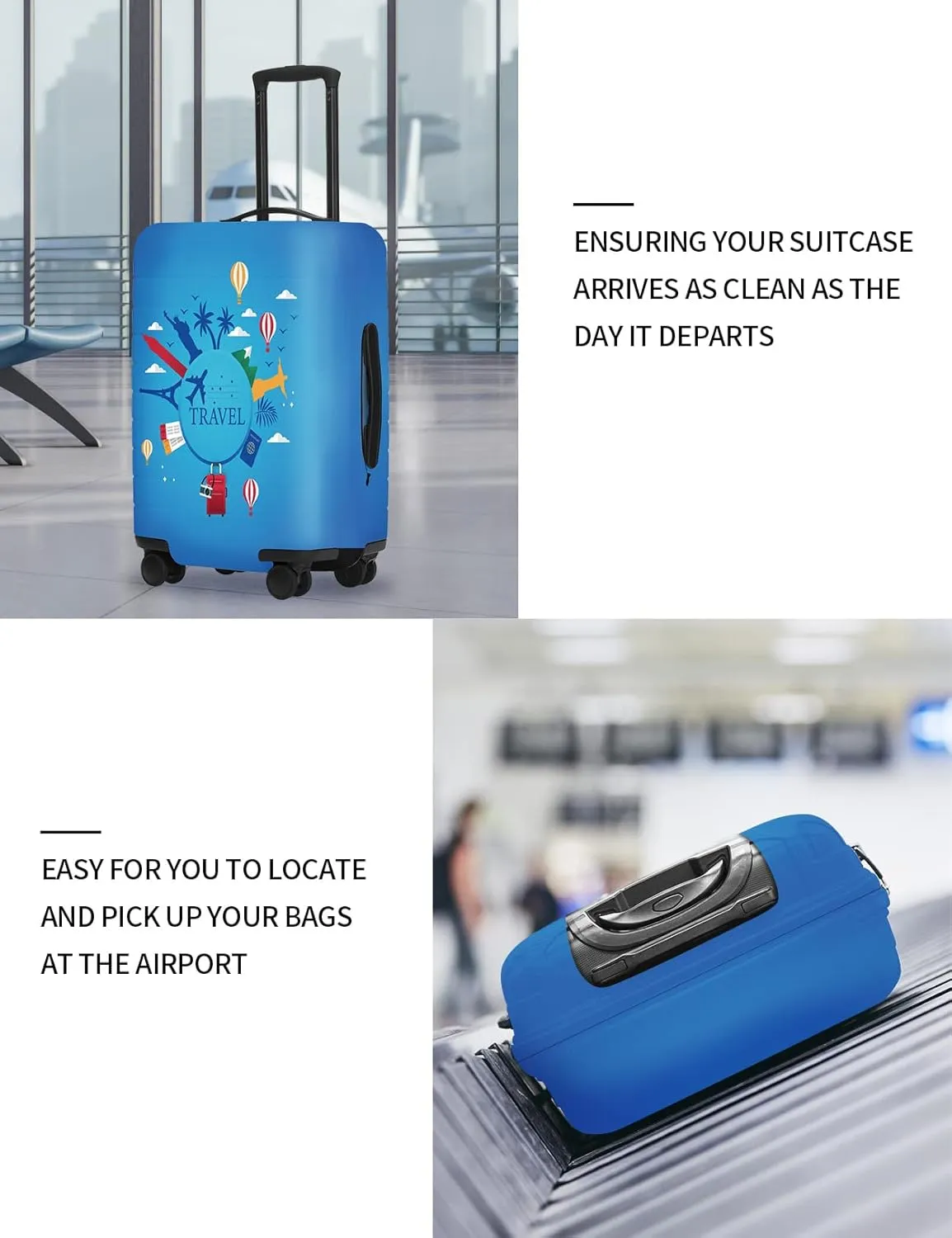 URBEST Luggage Cover Protector Suitcase Anti Scratch Dirt Covers, Fits 27"-30" Luggage City Travel