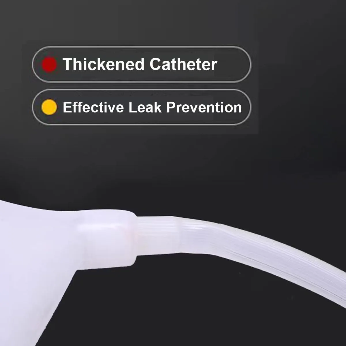 Urine Collection Bag Condom Catheters for Men Reusable Portable Silicone Urinal with 2 Urine Catheter Bags (Men-White)
