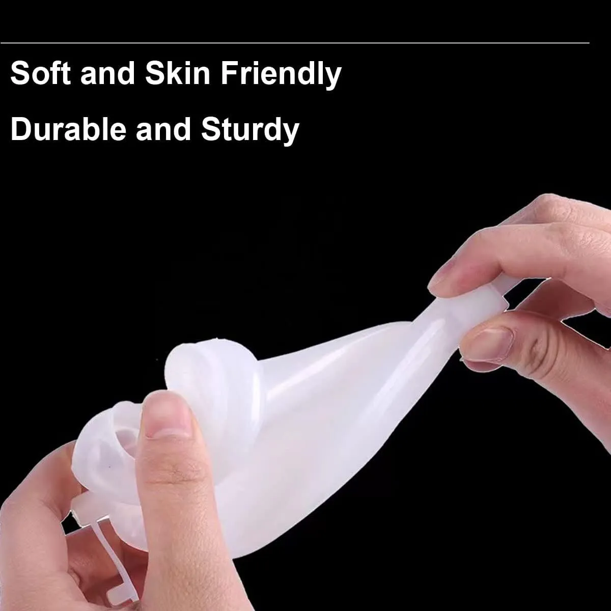 Urine Collection Bag Condom Catheters for Men Reusable Portable Silicone Urinal with 2 Urine Catheter Bags (Men-White)