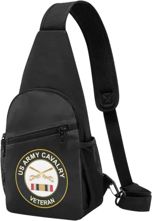 US Army Cavalry Corps Iraq Veteran Chest Pack Leisure Shoulder Crossbody Chest Bag