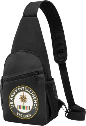 US Army Intelligence Corps Gulf War Veteran Chest Pack Leisure Shoulder Crossbody Chest Bag