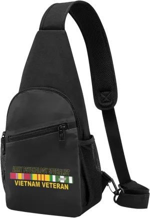 US Army Psychology Specialist Vietnam Veteran Chest Pack Leisure Shoulder Crossbody Chest Bag