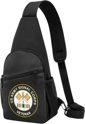 US Army Signal Corps Gulf War Veteran Chest Pack Leisure Shoulder Crossbody Chest Bag