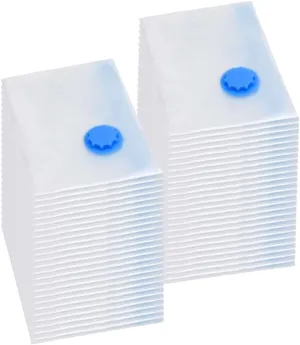 Vacuum Travel Bag Set of 50 Transparent and Blue Plastic Large7,62KG