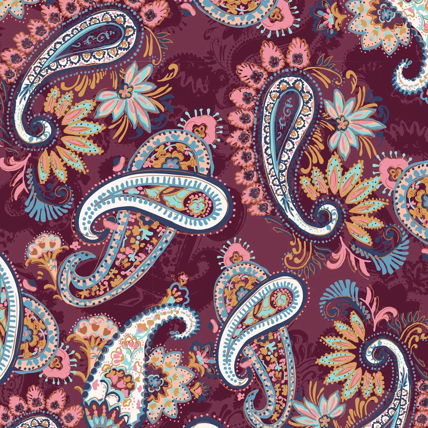 Vera Bradley Women's Cotton Zip-around Jewelry Organizer Case, Paisley Jamboree - Recycled Cotton, One Size