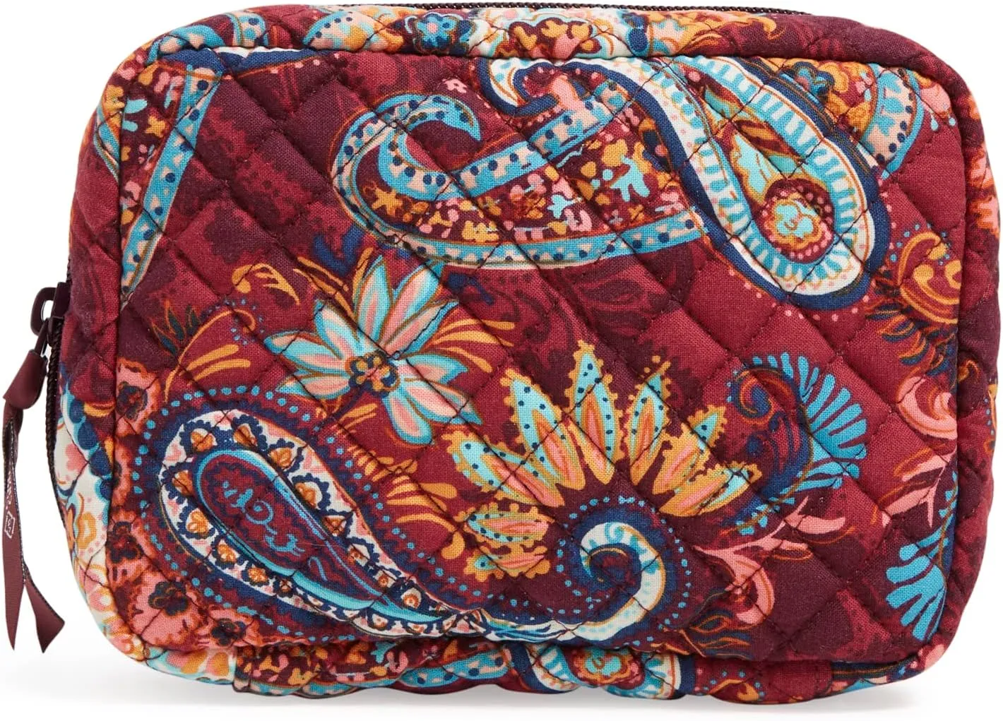 Vera Bradley Women's Cotton Zip-around Jewelry Organizer Case, Paisley Jamboree - Recycled Cotton, One Size
