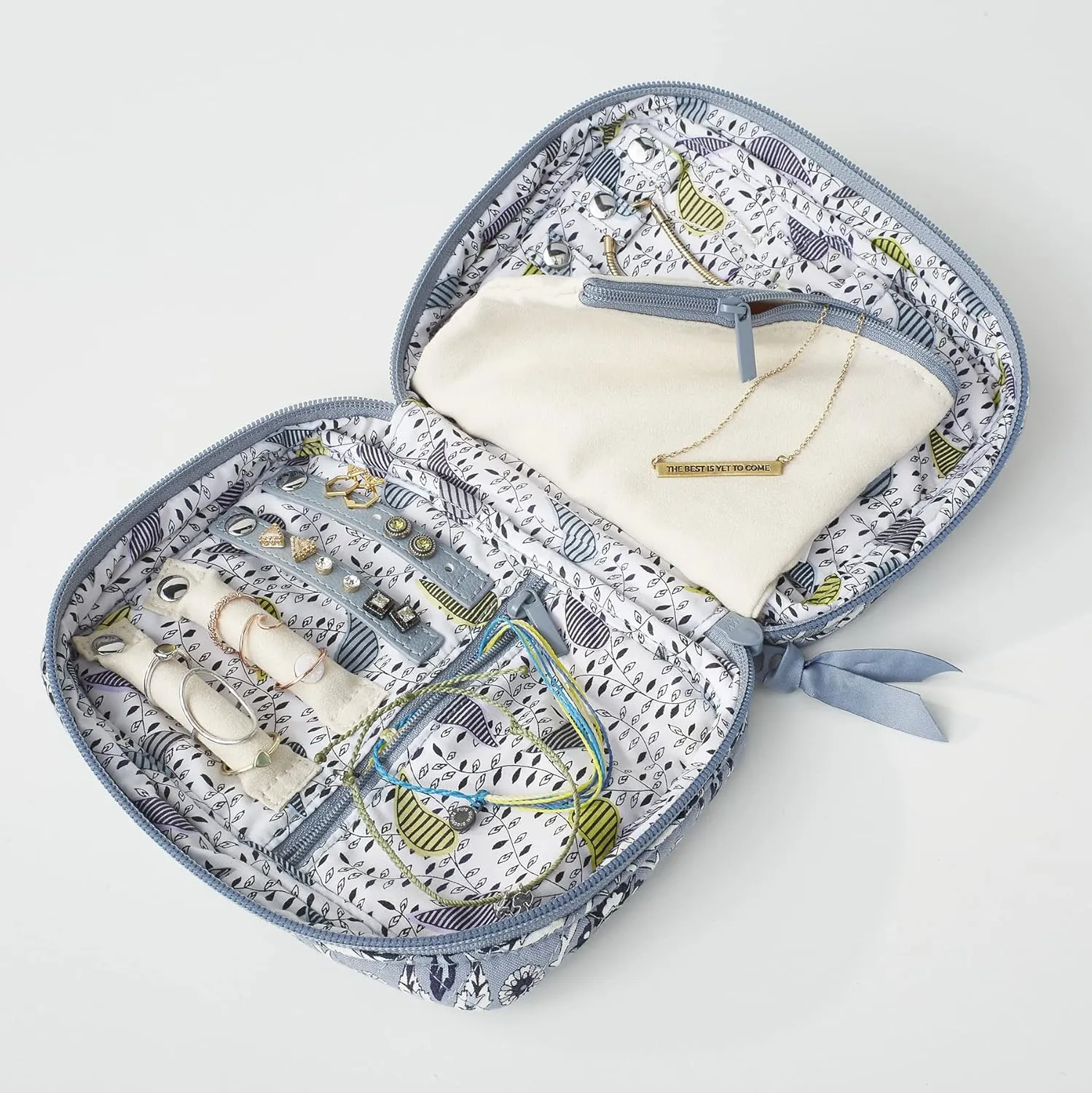 Vera Bradley Women's Cotton Zip-around Jewelry Organizer Case, Paisley Jamboree - Recycled Cotton, One Size