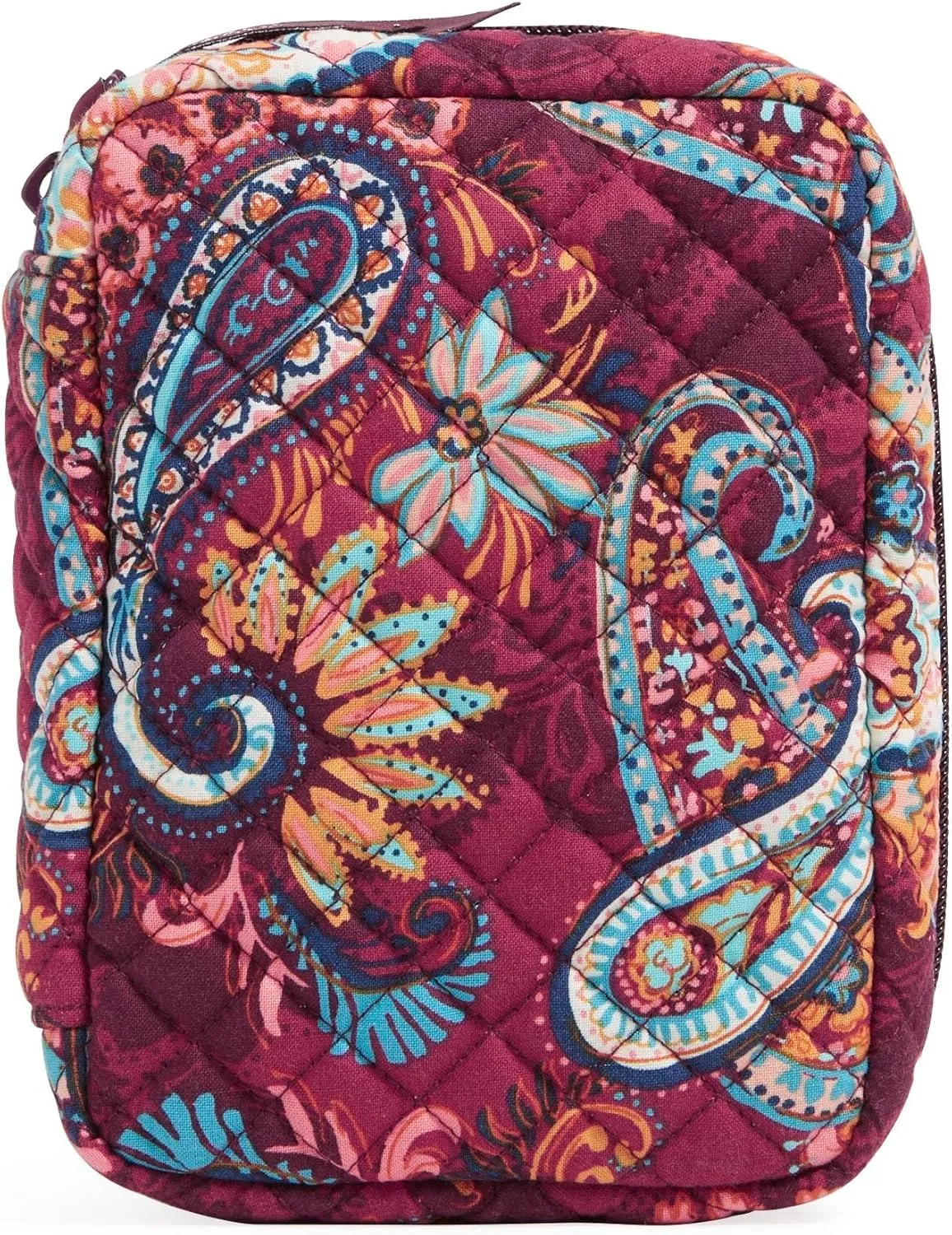 Vera Bradley Women's Cotton Zip-around Jewelry Organizer Case, Paisley Jamboree - Recycled Cotton, One Size