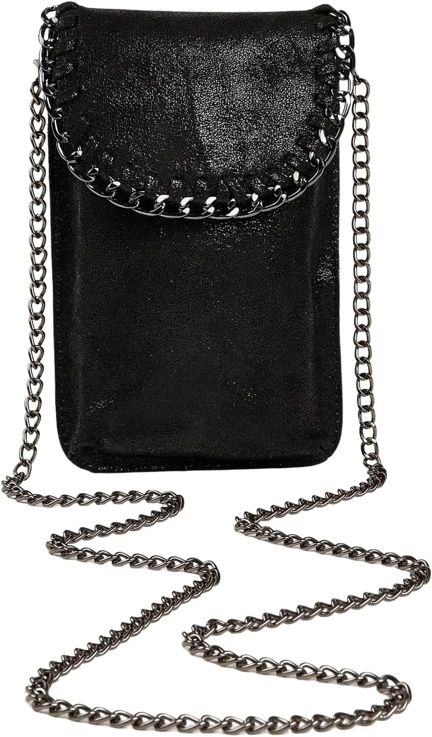 Verdusa Women's Metallic Small Crossbody Bag Casual Cell Phone Purse Chain Strap Shoulder Bags