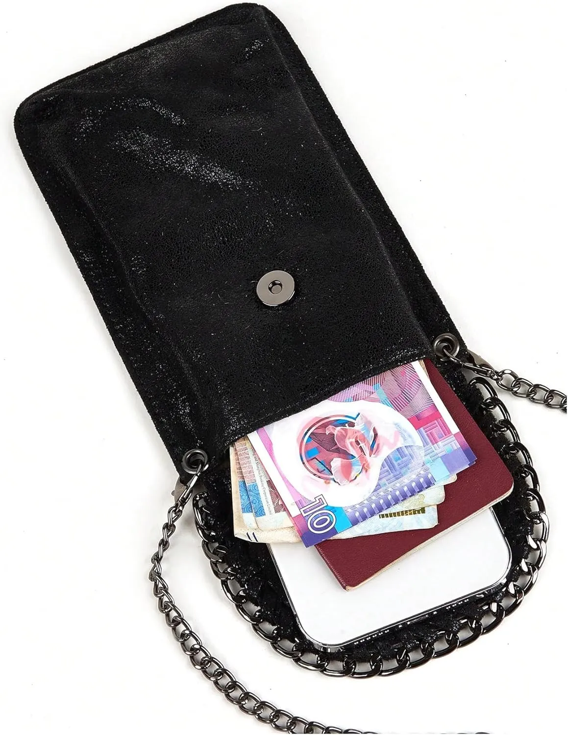 Verdusa Women's Metallic Small Crossbody Bag Casual Cell Phone Purse Chain Strap Shoulder Bags