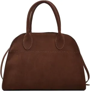 Vintage Suede Tote Bag for Women,Adjustable Strap Fashion Retro Handle Bags,Large Capacity Crossbody Shoulder Satchel