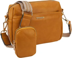 VX VONXURY Small Crossbody Bags for Women, Vegan Soft Pu Leather Triple Zipper Purse Handbags