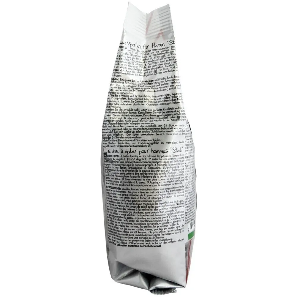 Waxness Barbero Hard Wax Steel for Men - Made in Italy / 1.1 lbs. - 17.6 oz. - 500 grams Each X 6 Bags = 6.6 Lbs