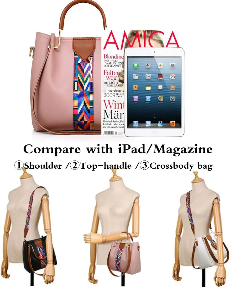 Women Handbag Set Top Handle Bag Soft PU Leather Tote Satchel Shoulder Clutch Bag Purse Wallet