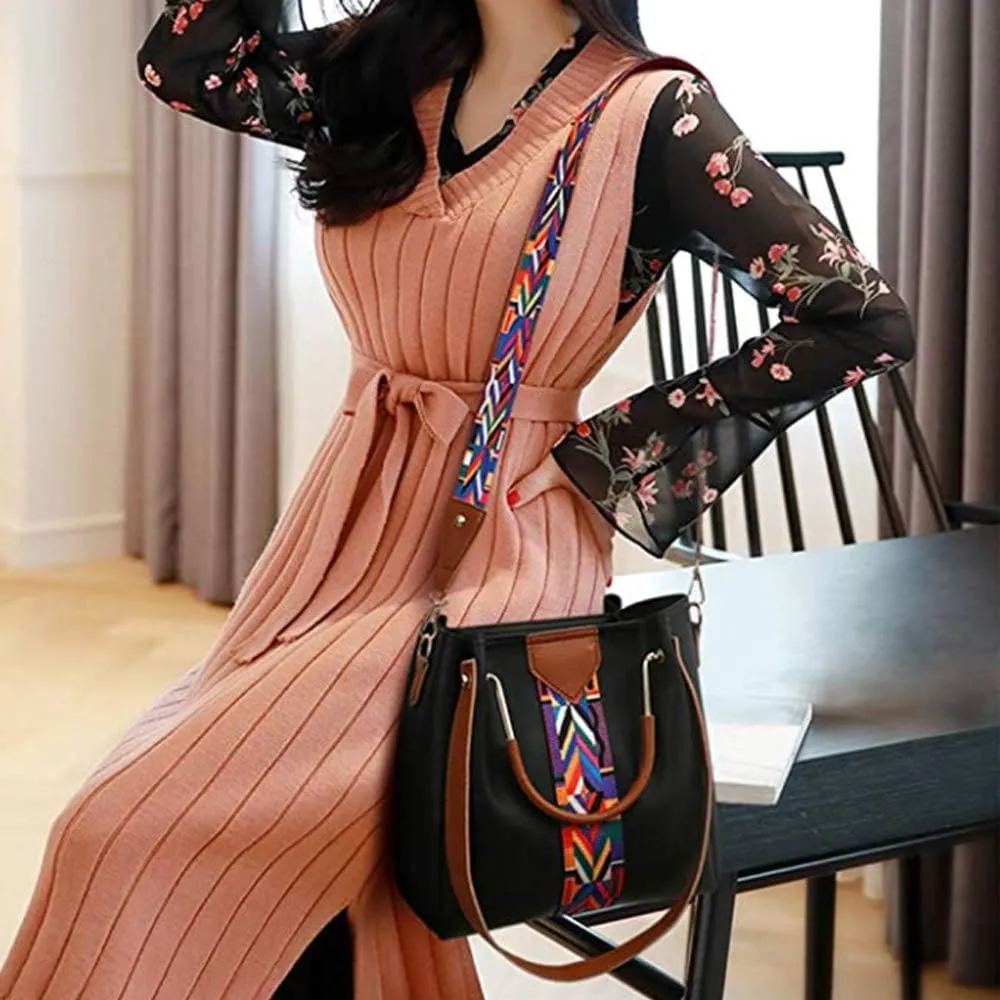 Women Handbag Set Top Handle Bag Soft PU Leather Tote Satchel Shoulder Clutch Bag Purse Wallet