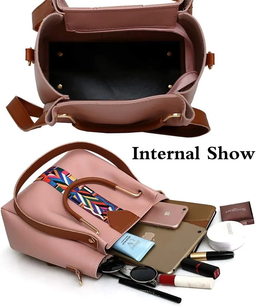 Women Handbag Set Top Handle Bag Soft PU Leather Tote Satchel Shoulder Clutch Bag Purse Wallet