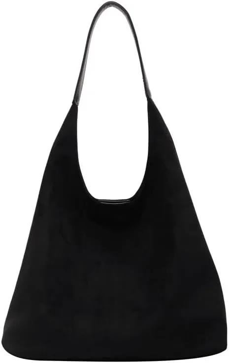Women Hobo Bags Slouchy Bag Suede Purse Suede Tote Bag Large Brown Tote Handbag for Travel Shopping Work