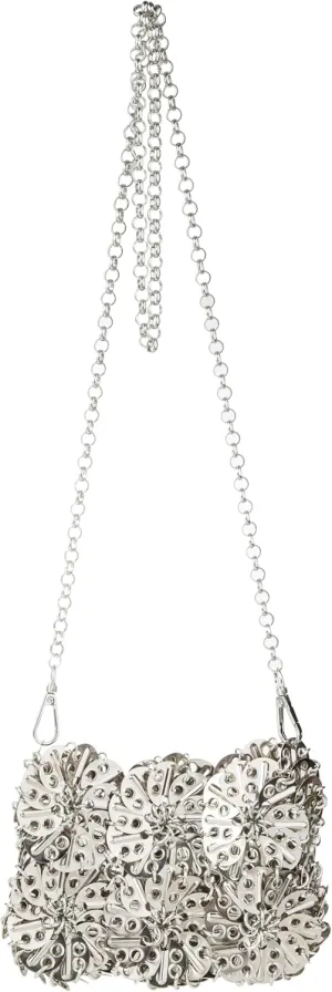 Women Hollow Out Metallic Disc Shoulderbag Metal Sequin Evening Bag for Party