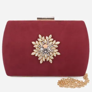 Women "LUARA" Suede Mental Handle Bag
