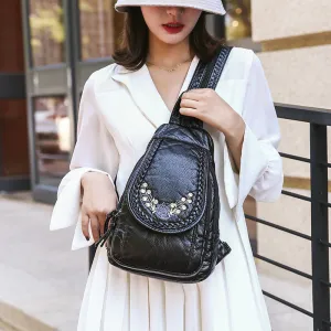 Women's Multifunctional Washed Soft Leather Korean Bags