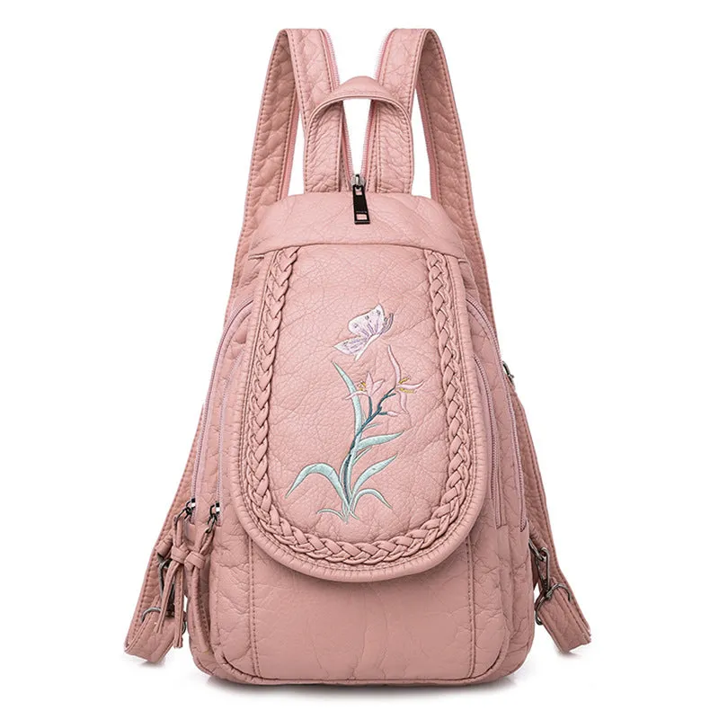 Women's Multifunctional Washed Soft Leather Korean Bags