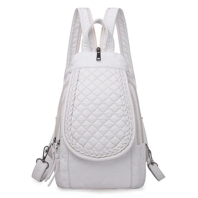 Women's Multifunctional Washed Soft Leather Korean Bags