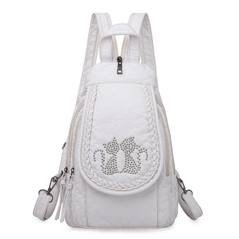 Women's Multifunctional Washed Soft Leather Korean Bags
