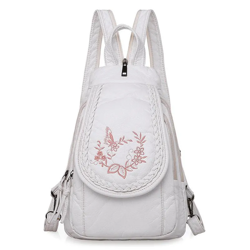 Women's Multifunctional Washed Soft Leather Korean Bags