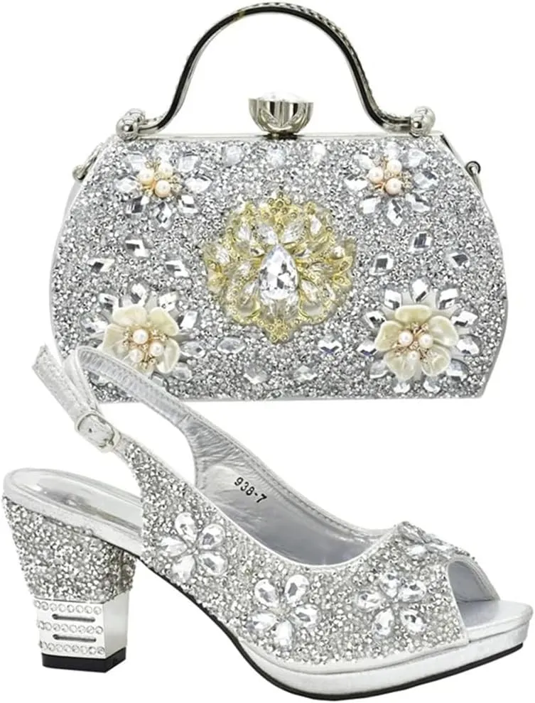 Women's Shoes and Sandals for Party Wedding Italian Shoes Matching Bags
