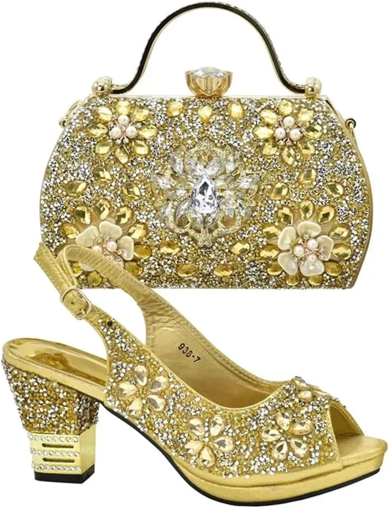 Women's Shoes and Sandals for Party Wedding Italian Shoes Matching Bags