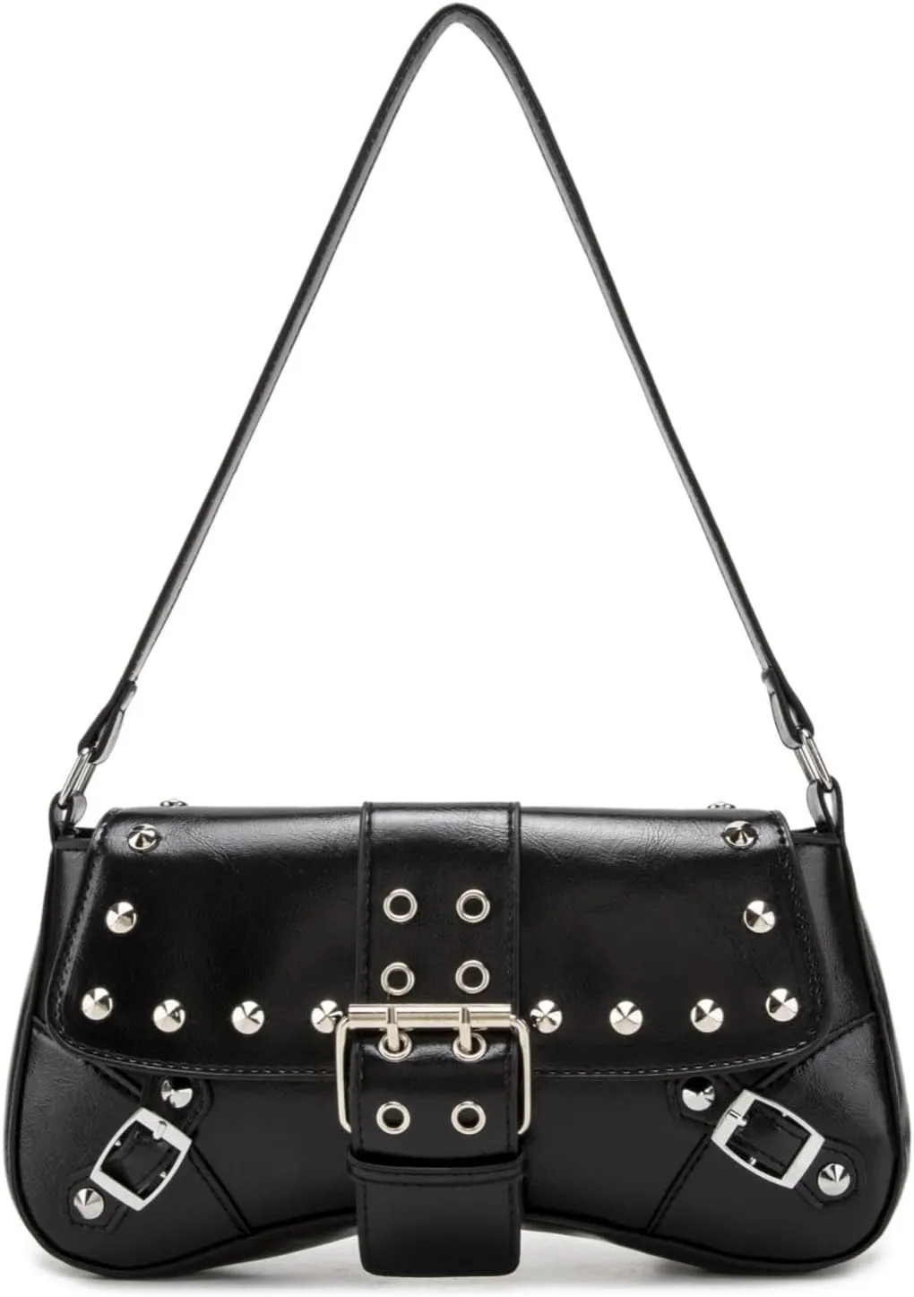Women's Shoulder Bag Y2K Purses 90s Studded Rivet Punk Handbag Red Leather Purses summer bags for women 2025 trendy