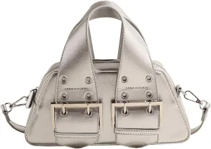 Women's Top Handle Bag Y2k Designer PU Leather Shoulder Bags Aesthetic Bag Crossbody Purse Bag for Women