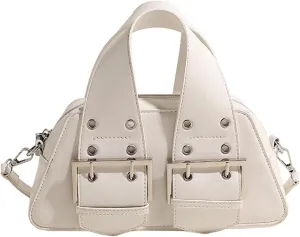 Women's Top Handle Bag Y2k Designer PU Leather Shoulder Bags Aesthetic Bag Crossbody Purse Bag for Women