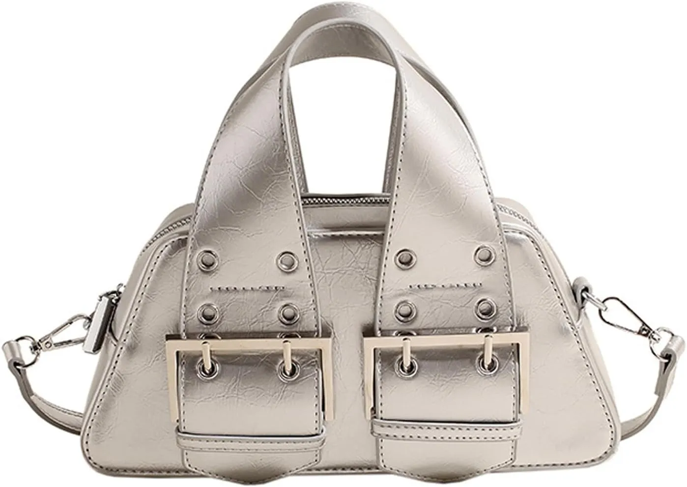Women's Top Handle Bag Y2k Designer PU Leather Shoulder Bags Aesthetic Bag Crossbody Purse Bag for Women