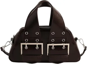 Women's Top Handle Bag Y2k Designer PU Leather Shoulder Bags Aesthetic Bag Crossbody Purse Bag for Women