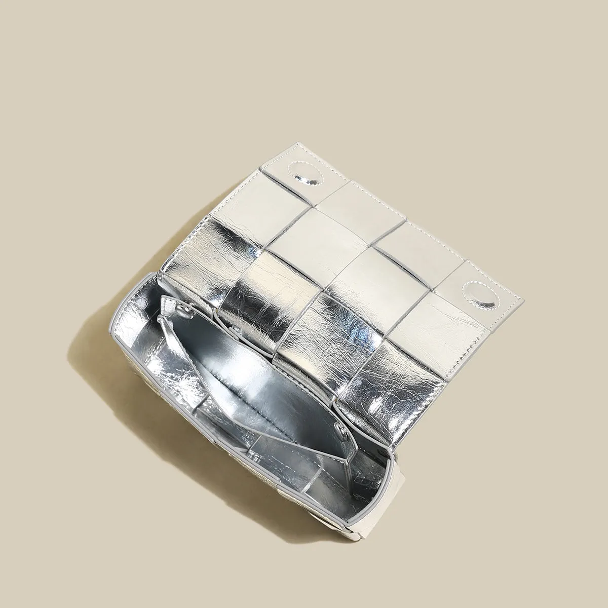 Woven Group discount Bag Woven Easter discount Metallic Cassette Silver Shoulder