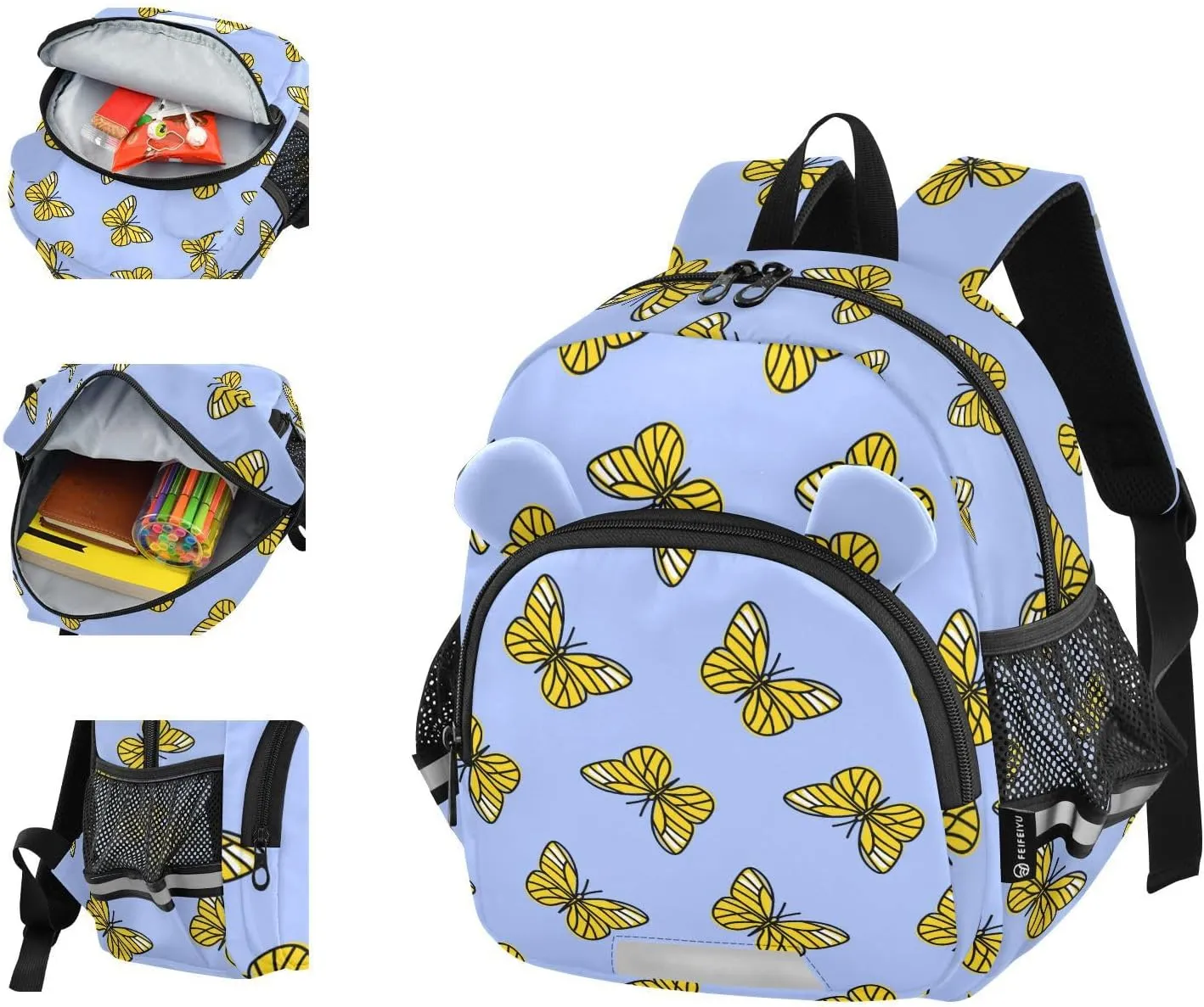 Wusikd Kids Backpack Colorful Butterfly Toddler Bags Schoolbag for Girls Boys Kindergarten Student S