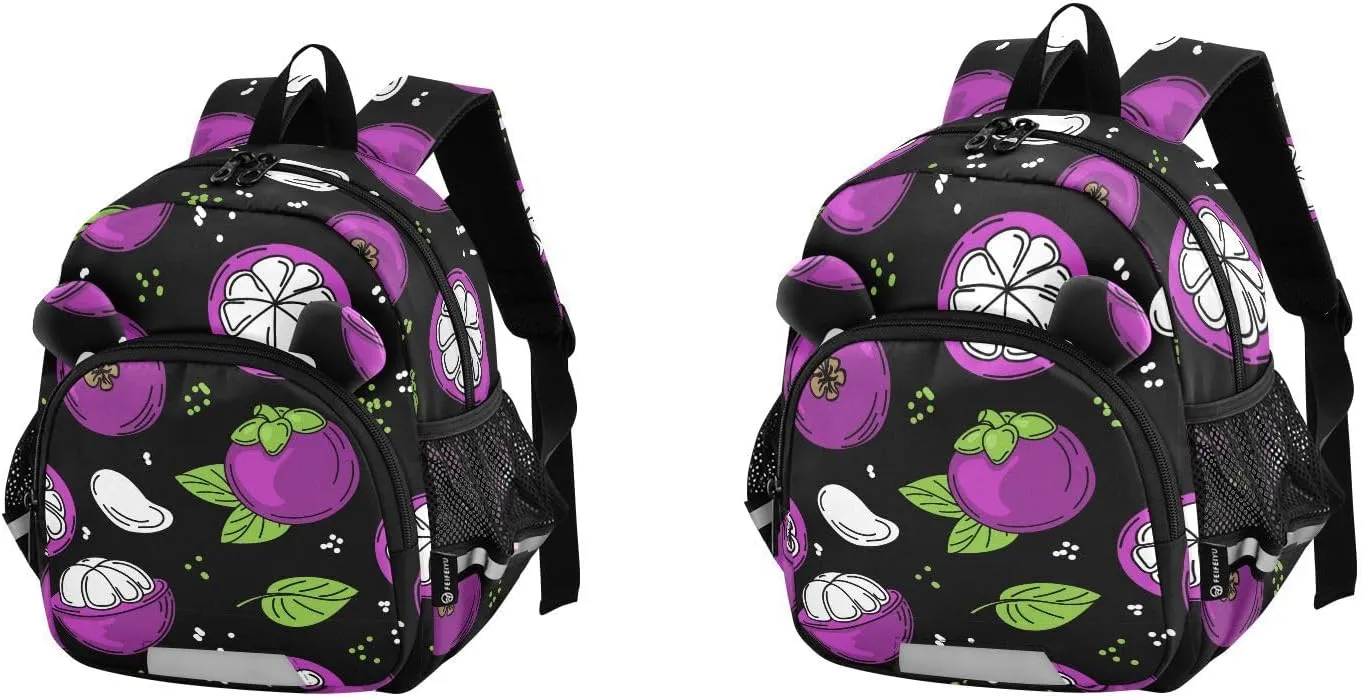 Wusikd Kids Backpack Colorful Mangosteen Toddler Bags Fruit Pulp Leaves Schoolbag for Girls Boys Kindergarten Student S