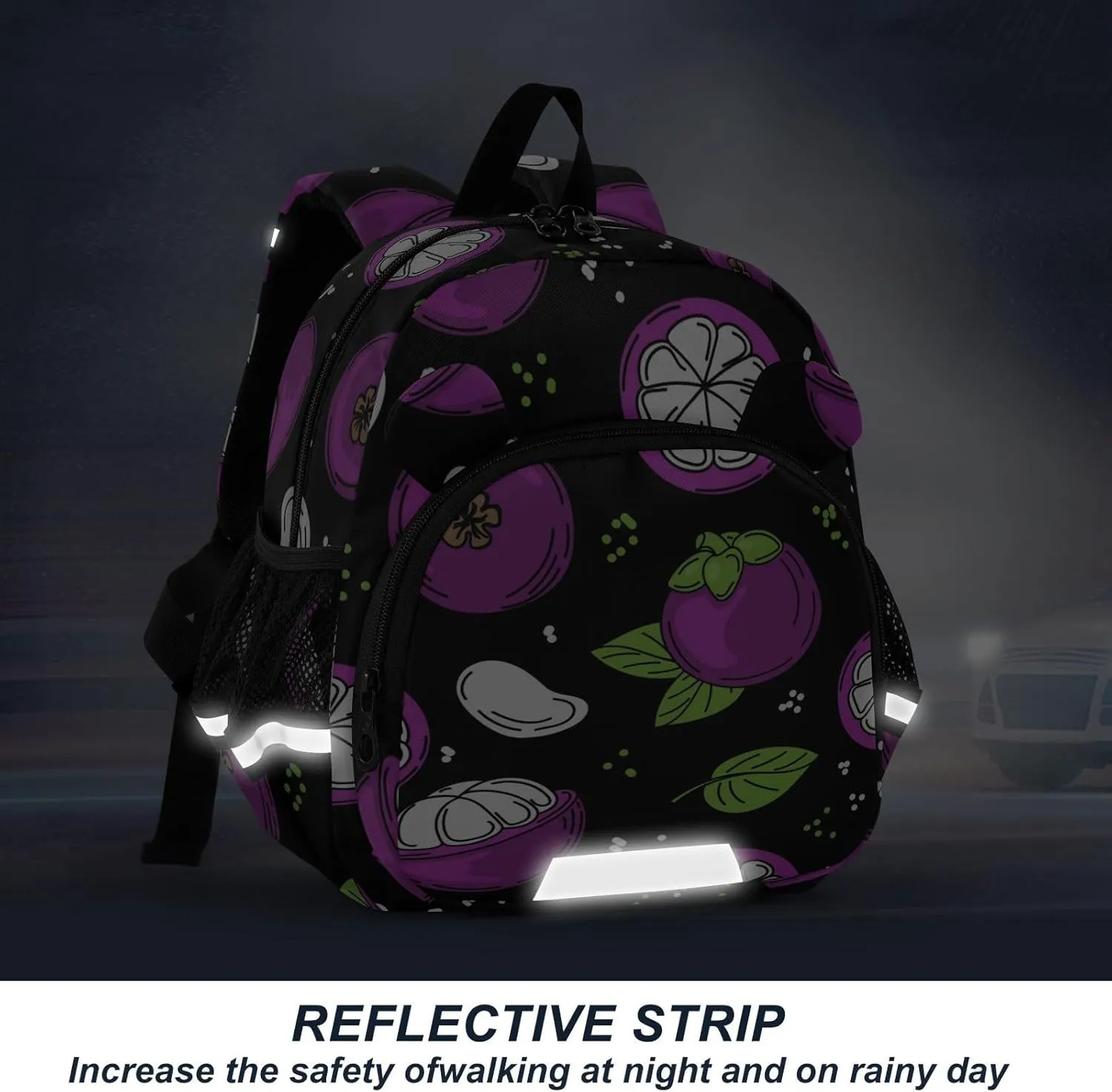 Wusikd Kids Backpack Colorful Mangosteen Toddler Bags Fruit Pulp Leaves Schoolbag for Girls Boys Kindergarten Student S