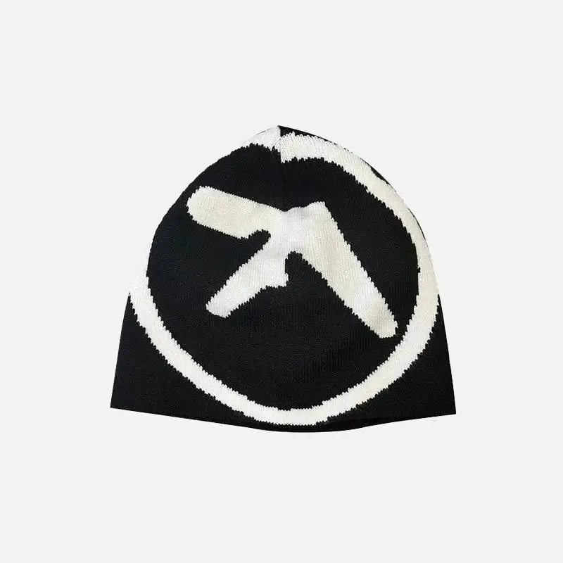 Y2K Vintage Gothic Beanie with Classic Gothic Letter Print