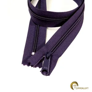 YKK #4.5 Heavy Duty Nylon Coil Purse Zipper (25") - 867 Eggplant