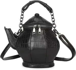 ZiMing Teapot Shape Handbags Purse Women Vegan Leather Crossbody Bags with Chain Handle Stylish Satchel Handbag